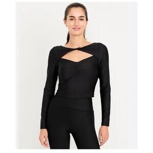 Old Navy Active Powersoft Long Sleeve Cut Out Top Medium Womens Yoga Gym Cropped